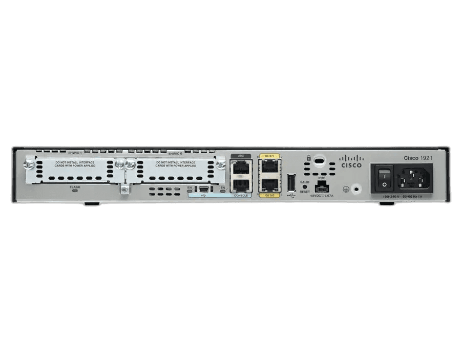 Маршрутизатор Cisco 1921/K9 ISR с двумя Gigabit Ethernet и двумя EHWIC