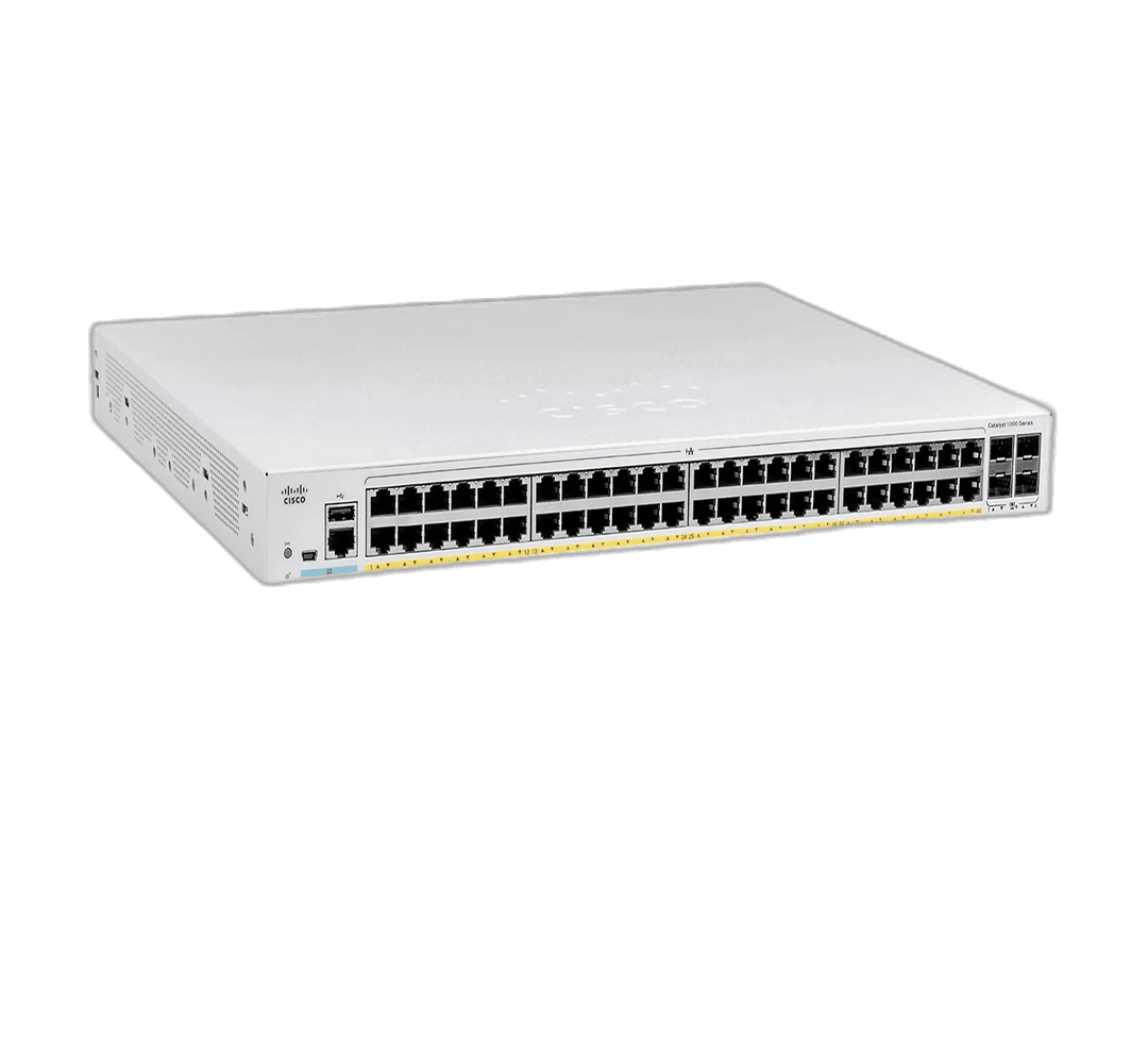 Коммутатор Cisco C1000-48T-4G-L, 48 гигабитных портов и 4 порта 1G SFP