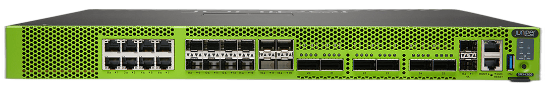 Межсетевой экран Juniper SRX4300, вид спереди и сверху