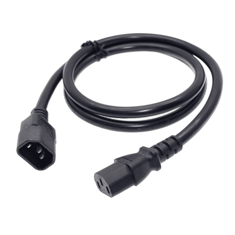 Чёрный силовой кабель IEC C14–C13 длиной 1,5 м