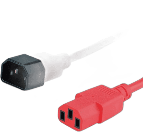 Красный силовой кабель IEC C14–C13 длиной 1,8 м